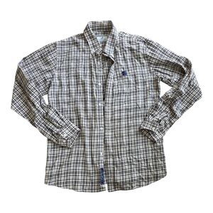 Properly Tied Beige Flannel Plaid Button Down Shirt Boys Xl 18